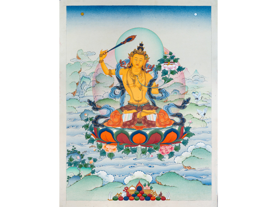 Manjushri I Bodhisattva of Wisdom I Traditional Thangka art 