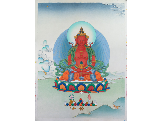 Amitayus Buddha Hand Painted Thangka