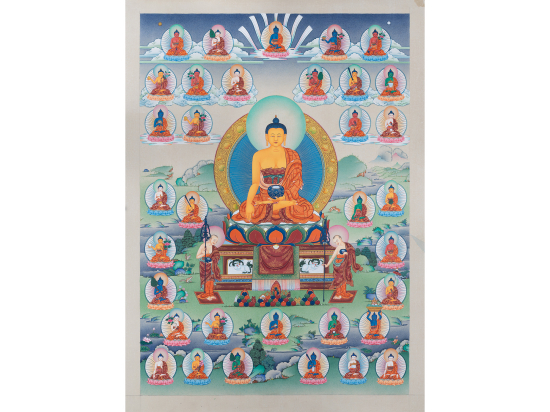Authentic 35 Buddha Thangka Tibetan Buddhist Painting
