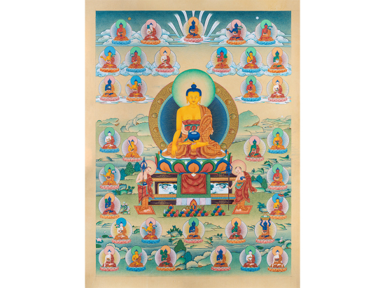 35 Buddhas Buddha Shakyamuni Thangka High Quality Giclee Canvas print