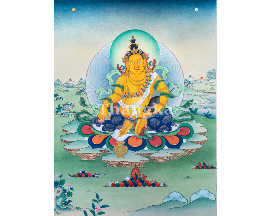 Dzambala Thangka Tibetan Wealth Deity Prosperity Abundance Fortune Buddha