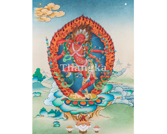 Kurukulla Thangka Red Dakini Buddhist Art Kurukulla Vajrayana Deity Magnetizing Deity Thangka Tibetan Buddhist Dakini Painting