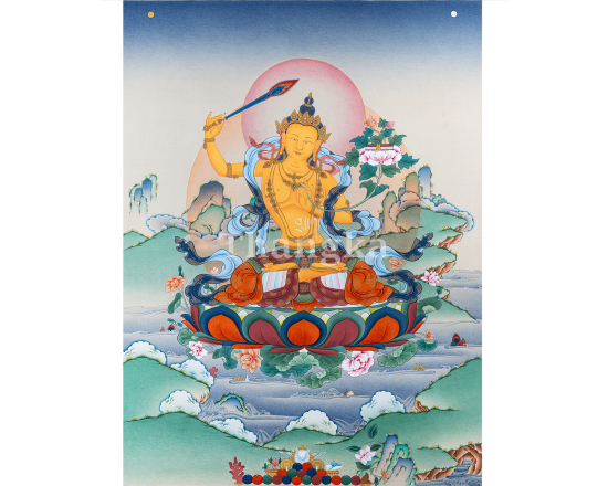 Manjushri Thangka | Illuminator of Wisdom and Emptiness I Stone Color 