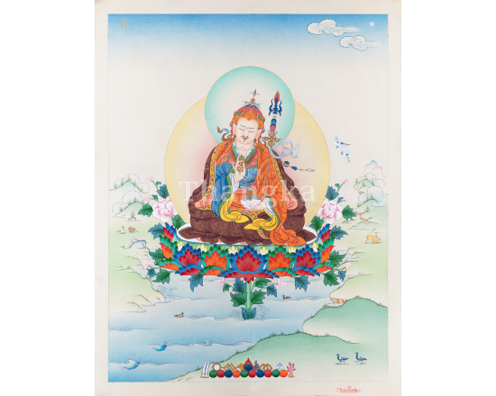 Guru Rinpoche Thangka – The Lotus-Born Master and Founder of Tibetan Buddhism