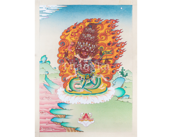Rahula Thangka – The Wrathful Protector and Lord of Hidden Forces