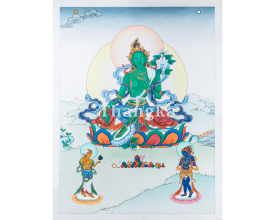 Green Tara Compassion Thangka Swift Protector Goddess Authentic Tibetan Thangka Art