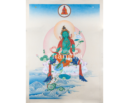 Green Tara Prosperity Protection Thangka Compassionate Goddess Art Handmade Tibetan Thangka