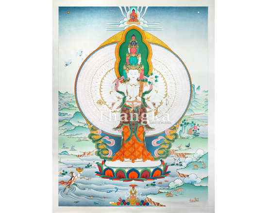 1000 Arms Chenrezig Thangka Thousand Armed Avalokiteshvara Authentic Tibetan Thangka