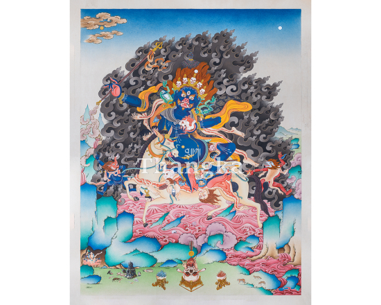 Palden Lhamo Thangka Wrathful Dharma Protector Goddess Authentic Tibetan Thangka Art