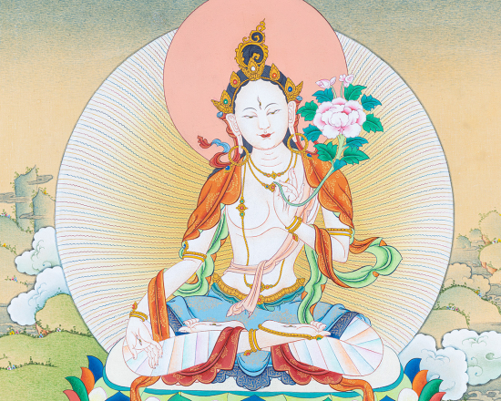 White Tara Longevity Thangka | Seven-Eyed Goddess of Healing | Authentic Tibetan Thangka Art