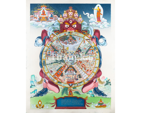 Bhavachakra Wheel of Life Thangka Samsara Karma Teaching Art Authentic Tibetan Thangka