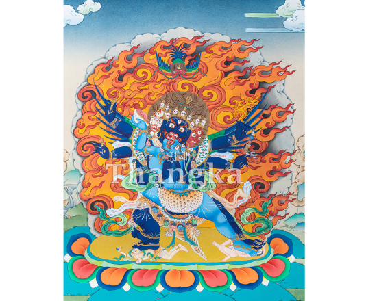 Vajrakilaya Thangka | Wrathful Vajrakilaya Dorje Phurba Deity | Authentic Tibetan Thangka Art