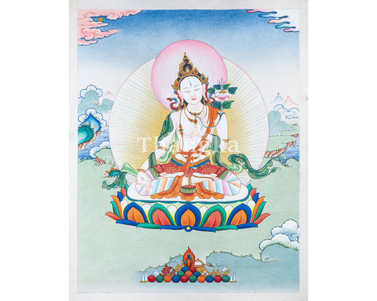 White Tara Divine Grace Thangka | Goddess of Healing & Long Life | Authentic Tibetan Thangka