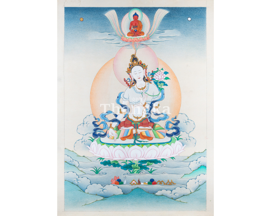 White Tara Compassion Thangka | Seven-Eyed Goddess of Longevity | Handmade Tibetan Thangka Art