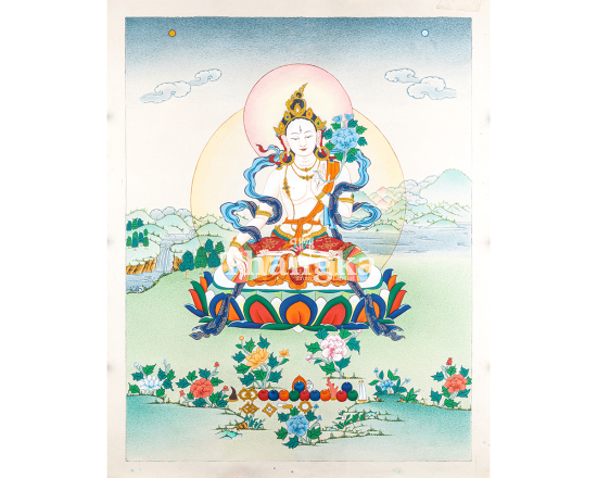 White Tara Enlightenment Longevity Thangka Seven Eyed Goddess Authentic Tibetan Art