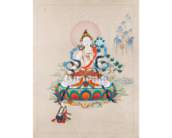White Tara Sacred Longevity Thangka Seven Eyed Goddess of Compassion Authentic Tibetan Art
