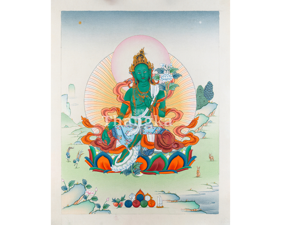 Green Tara Thangka – The Swift Savior of Compassion and Protection | Authentic Tibetan Art