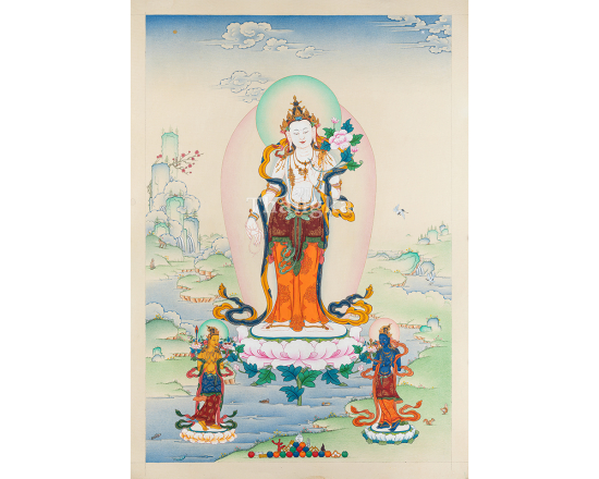 Rigsum Gonpo Thangka | Lords of Compassion, Wisdom & Power | Authentic Tibetan Buddhist Art