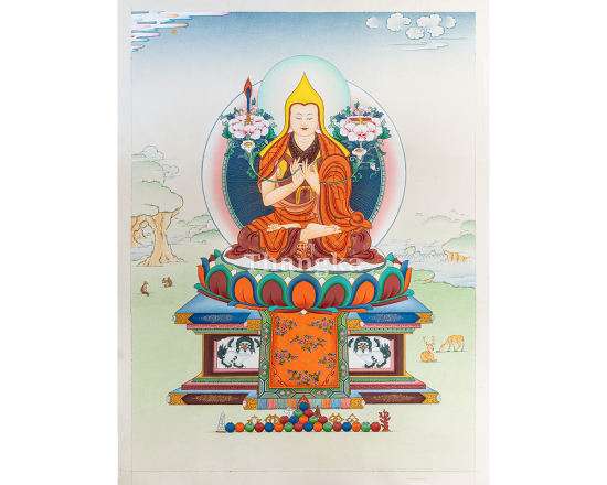 Je Tsongkhapa Thangka | Founder of the Gelug Tradition | Authentic Tibetan Buddhist Art