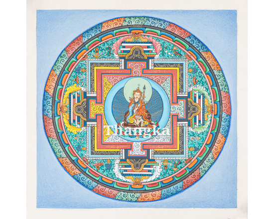 Guru Rinpoche Mandala Thangka – The Lotus-Born Guru in the Sacred Mandala of Enlightenment