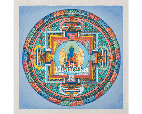 Medicine Buddha Mandala Thangka – Sacred Mandala of Healing and Enlightened Wisdom