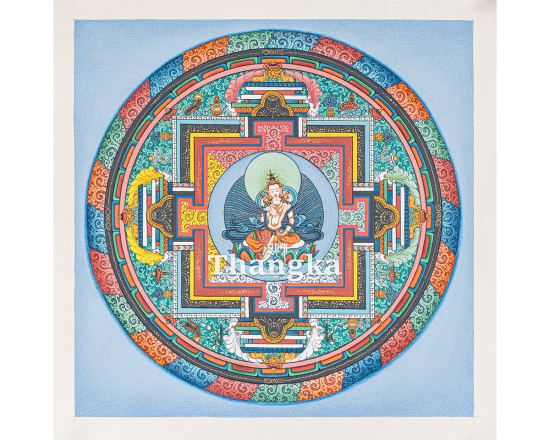 Vajrasattva Mandala Thangka – Sacred Mandala of Purification and Enlightened Wisdom
