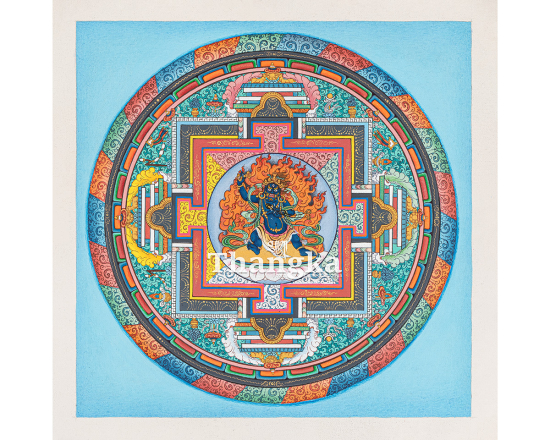 Vajrapani Mandala Thangka – Sacred Mandala of Power, Protection, and Enlightened Strength