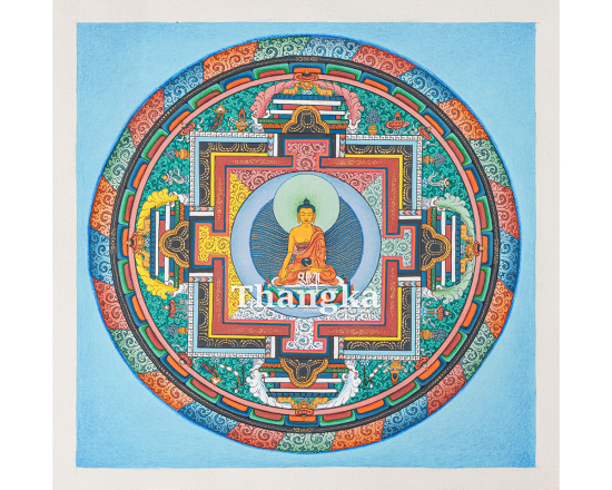 Shakyamuni Buddha Mandala Thangka – Sacred Mandala of Enlightenment and the Dharma