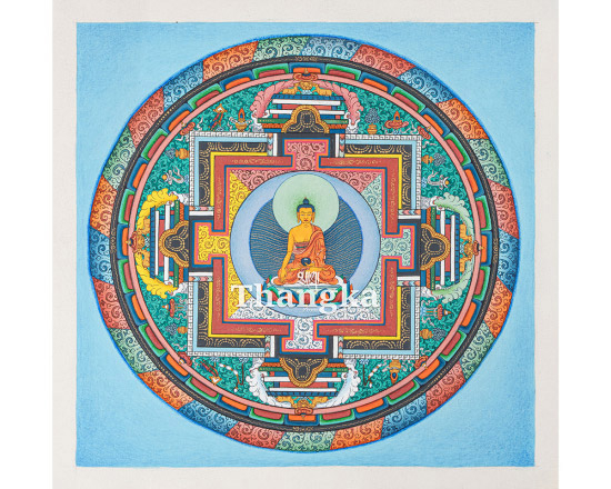 Shakyamuni Buddha Mandala Thangka – Sacred Mandala of Enlightenment and the Dharma