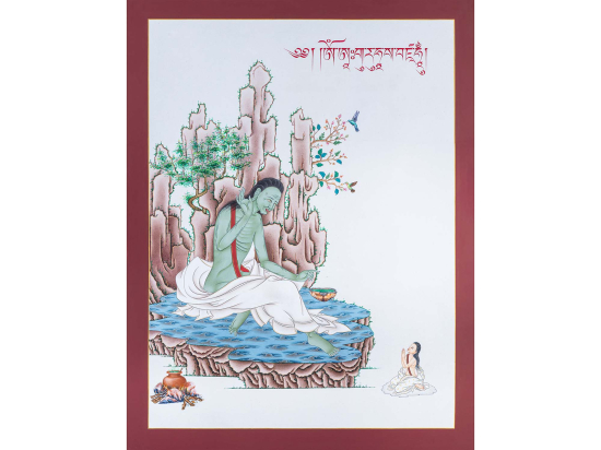 Milarepa Thangka Authentic Milarepa Thangka Tibetan Milarepa Thangka Milarepa Thangka Painting Hand Painted Milarepa Thangka