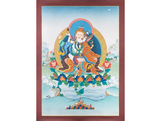 Guru Rinpoche with his consort Handpainted Thangka art 