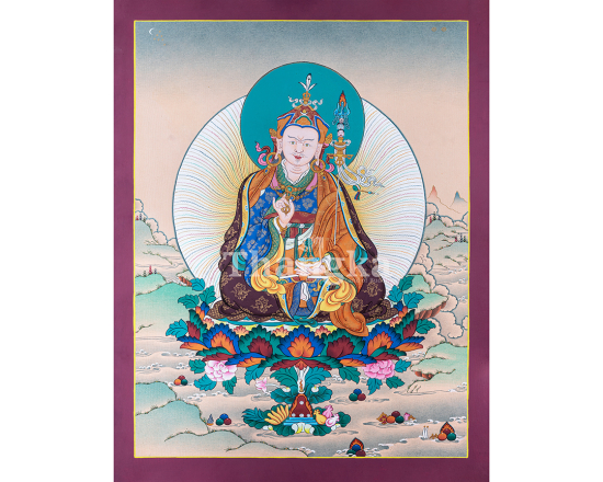 Guru Rinpoche Thangka Art Founder of Vajrayana Buddhism 