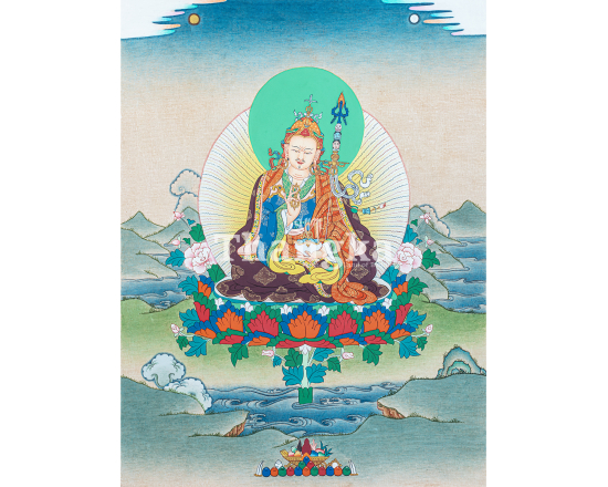Guru Rinpoche thangka Padmasambhava painting Second Buddha thangka Tibetan Vajrayana art