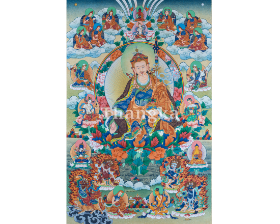 Guru Tsenge Thangka Guru Padmasambhava Eight Manifestations Guru Rinpoche Tsenge Traditional Tibetan Thangka Painting